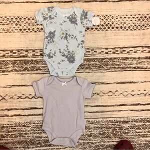 Floral and Solid Baby onesie girls 6-9 months